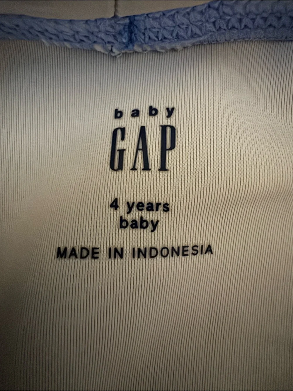 GAP Baby White Top with Blue Logo Detail